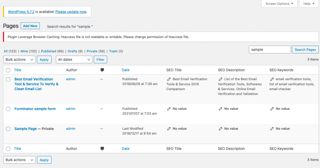 WordPress All pages section to add Clearout Form Guard snippet