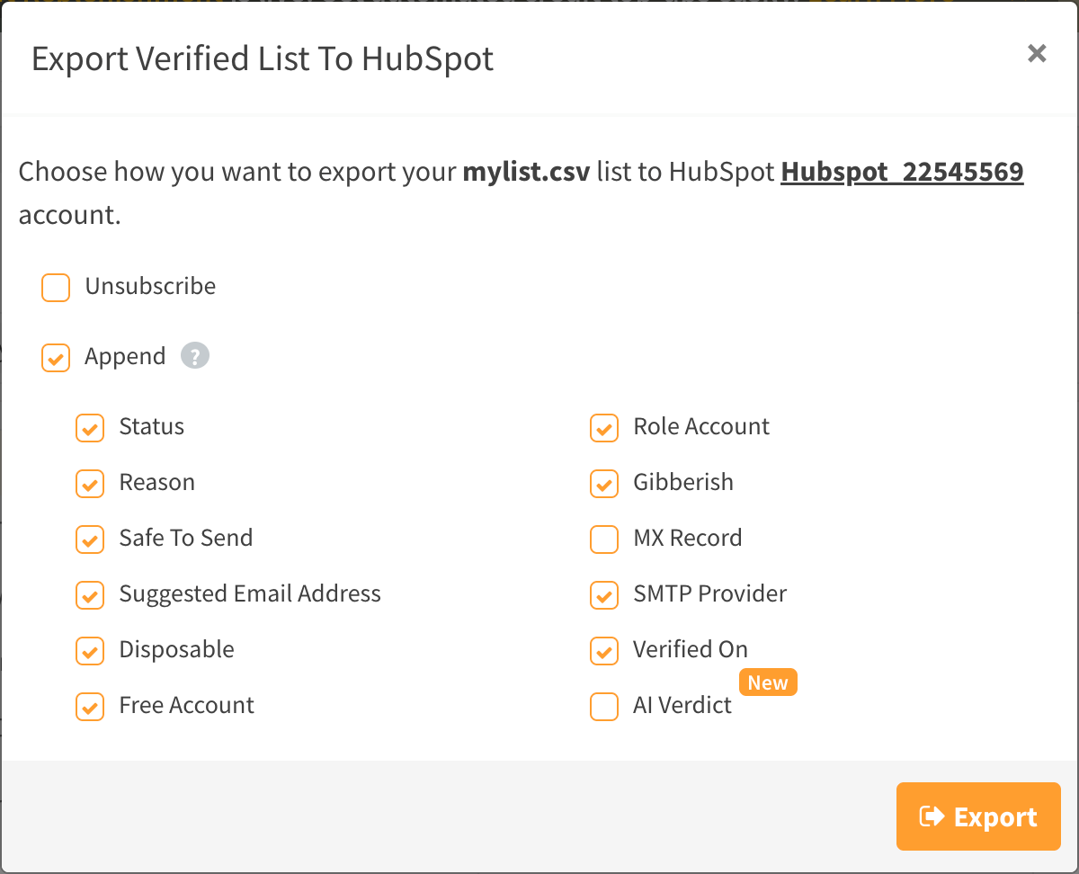 Unsubscribe Invalid Email address during Export to ESP/CRM