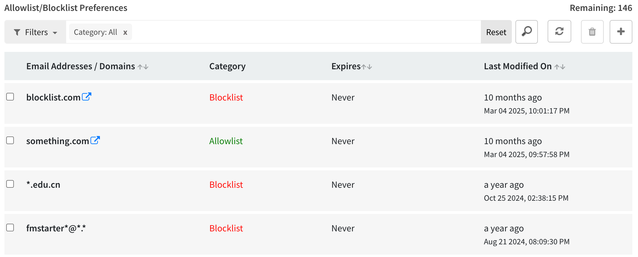 allowlist and blocklist setup
