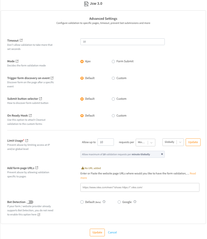 Configure Form Guard Settings for Name, Phone Number and Email Validation