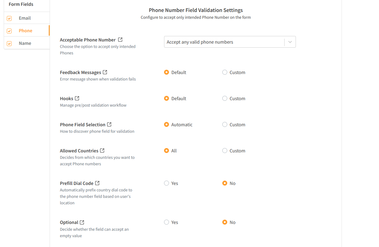Customizing Phone Validation on Form Guard for Real-time validation