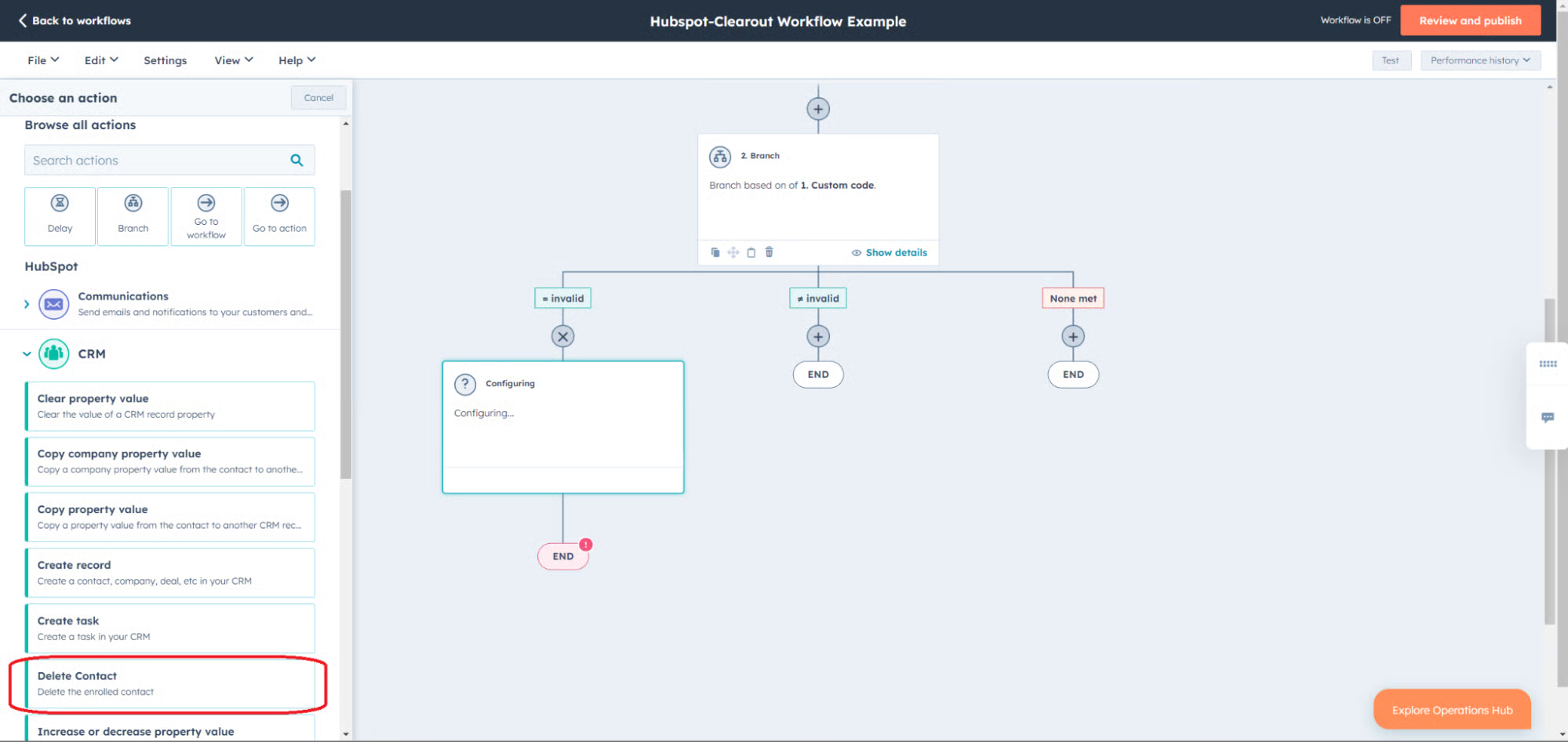 Delete Invalid Email address After validation