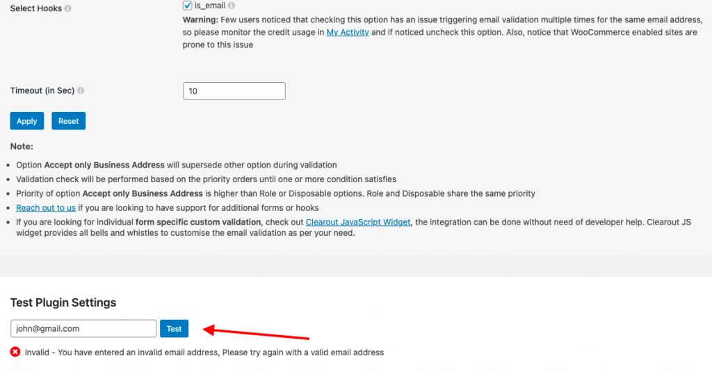 Clearout WordPress plugin setup testing